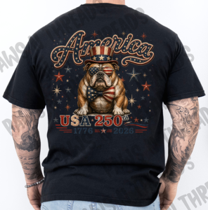 4th of July America Bull Dog 250 Years