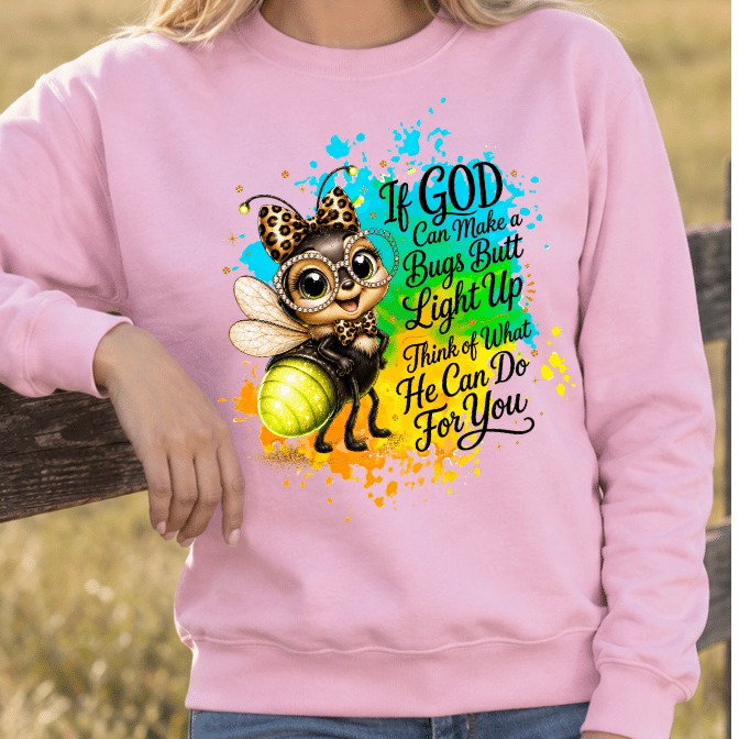 Pullover Bugs God You Pink