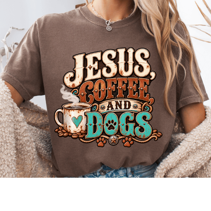 JESUS COFFEE AND DOGS CC Unisex T Shirt